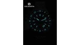 San Martin SN0116G Mode GMT Montre de sport pour homme